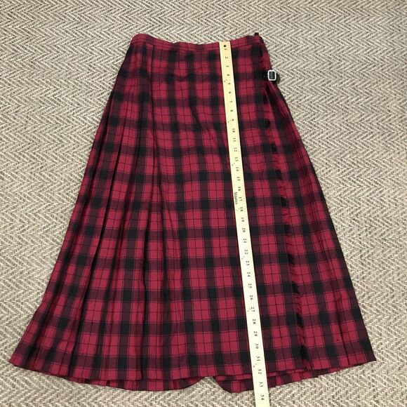 Laura Ashley Vintage 80s Classic Tartan Plaid Pleated Midi Full Skirt Sz 8 - Picture 5 of 10